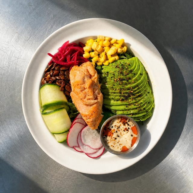 SLOW SALMON BOWL.